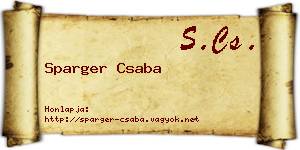 Sparger Csaba névjegykártya