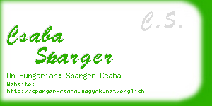csaba sparger business card